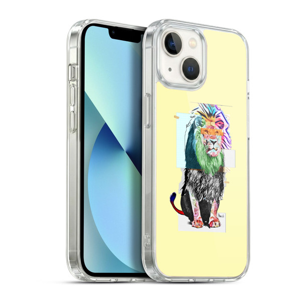 Michel Keck Animal Collage Lion Soft Gel Case for Apple iPhone 13