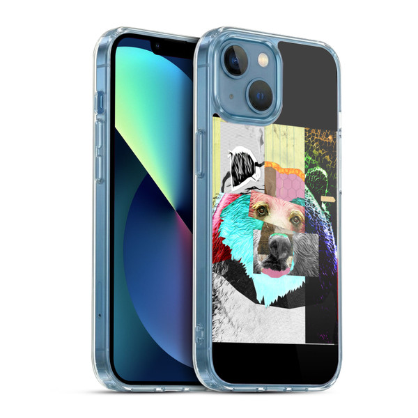 Michel Keck Animal Collage Bear Soft Gel Case for Apple iPhone 13 Mini & MagSafe