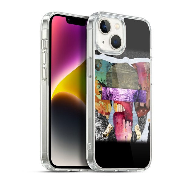 Michel Keck Animal Collage Elephant Soft Gel Case for Apple iPhone 14