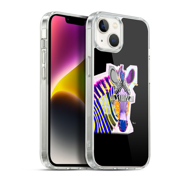Michel Keck Animal Collage Zebra Soft Gel Case for Apple iPhone 14 Plus & MagSafe