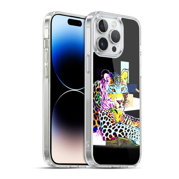 Michel Keck Animal Collage Leopard Soft Gel Case for Apple iPhone 14 Pro Max & MagSafe