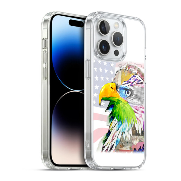 Michel Keck Animal Collage Eagle Soft Gel Case for Apple iPhone 14 Pro & MagSafe