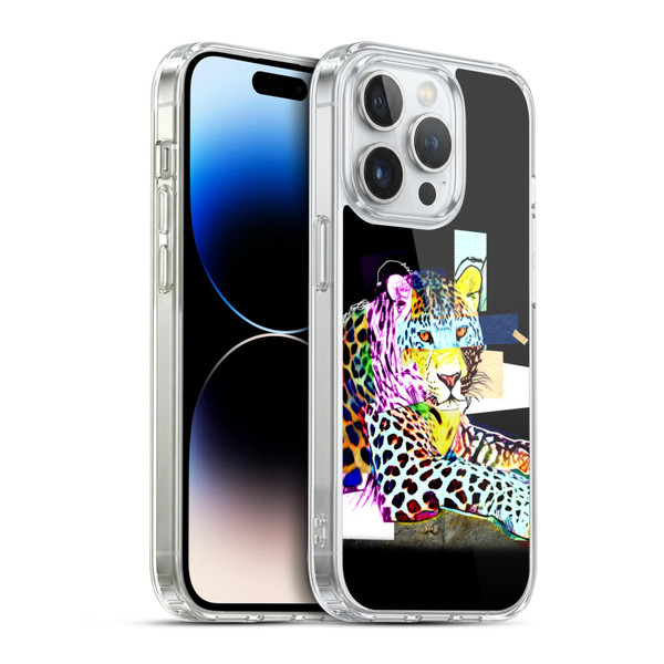 Michel Keck Animal Collage Leopard Soft Gel Case for Apple iPhone 14 Pro & MagSafe