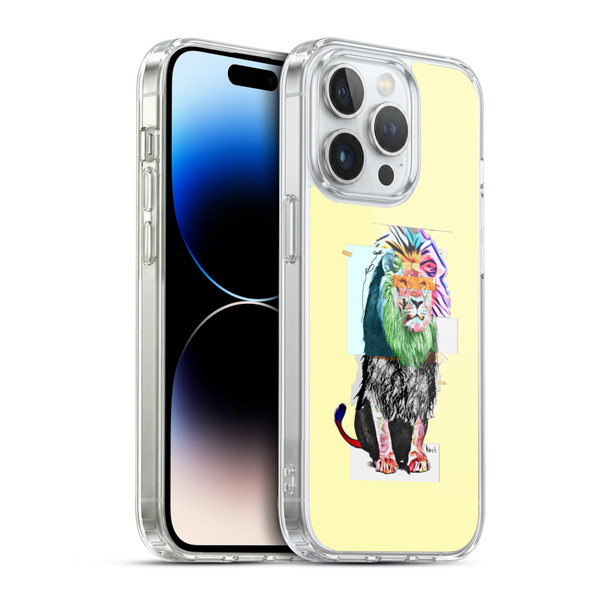Michel Keck Animal Collage Lion Soft Gel Case for Apple iPhone 14 Pro & MagSafe