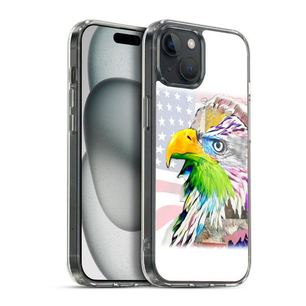 Michel Keck Animal Collage Eagle Soft Gel Case for Apple iPhone 15 Plus & MagSafe