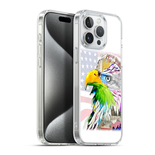 Michel Keck Animal Collage Eagle Soft Gel Case for Apple iPhone 15 Pro Max & MagSafe