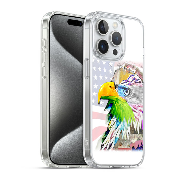 Michel Keck Animal Collage Eagle Soft Gel Case for Apple iPhone 15 Pro & MagSafe