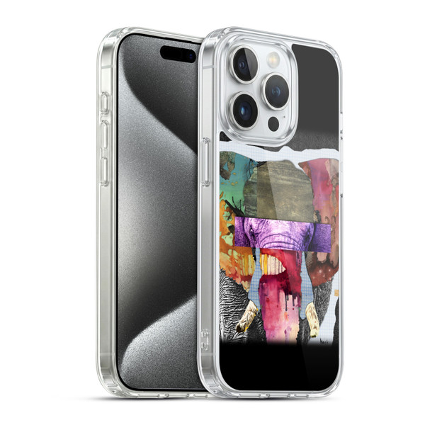 Michel Keck Animal Collage Elephant Soft Gel Case for Apple iPhone 15 Pro & MagSafe
