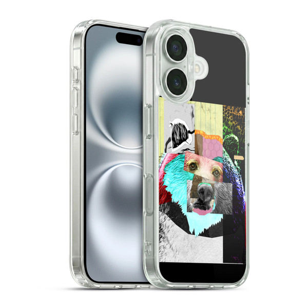 Michel Keck Animal Collage Bear Soft Gel Case for Apple iPhone 16 & MagSafe