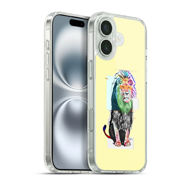 Michel Keck Animal Collage Lion Soft Gel Case for Apple iPhone 16 Plus & MagSafe