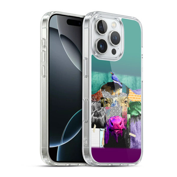Michel Keck Animal Collage Buffalo Soft Gel Case for Apple iPhone 16 Pro & MagSafe