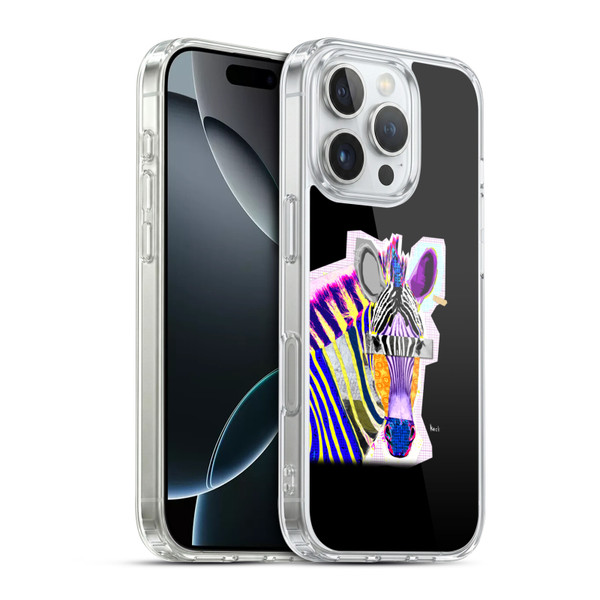 Michel Keck Animal Collage Zebra Soft Gel Case for Apple iPhone 16 Pro & MagSafe