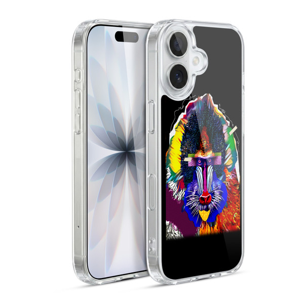 Michel Keck Animal Collage Baboon Soft Gel Case for Apple iPhone 17