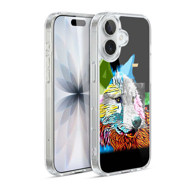 Michel Keck Animal Collage Wolf Soft Gel Case for Apple iPhone 17