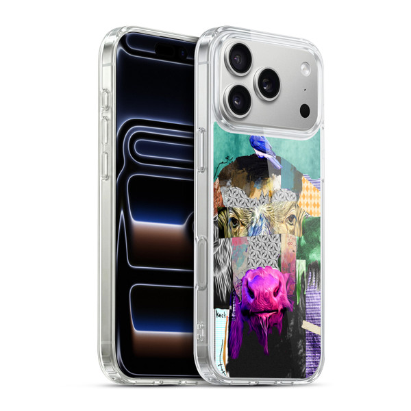 Michel Keck Animal Collage Buffalo Soft Gel Case for Apple iPhone 17 Pro Max