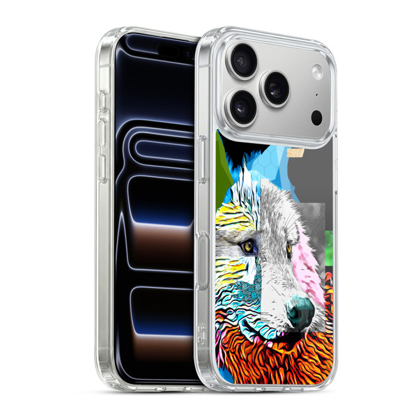 Michel Keck Animal Collage Wolf Soft Gel Case for Apple iPhone 17 Pro