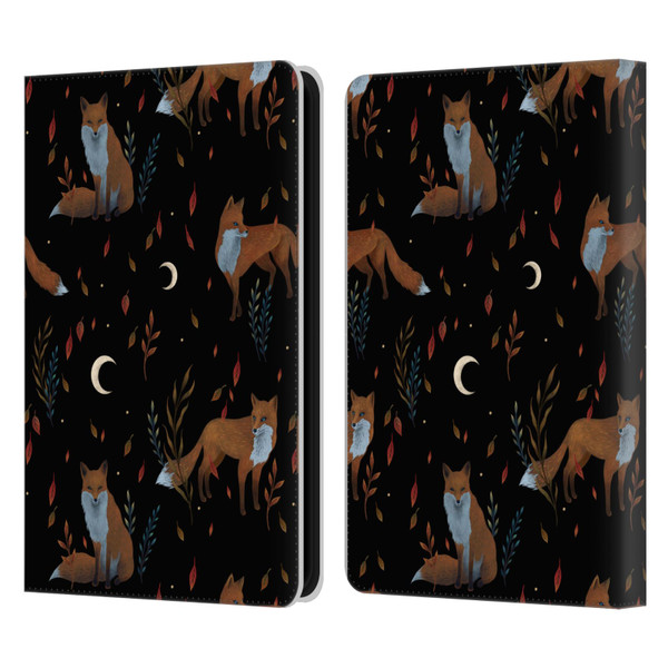 Episodic Drawing Art Foxes Pattern Leather Book Wallet Case Cover For Amazon Kindle 11th Gen (2024)
