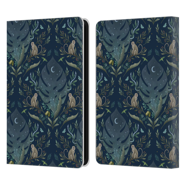 Episodic Drawing Art Monkey Tropical Light Pattern Leather Book Wallet Case Cover For Amazon Kindle 11th Gen (2024)