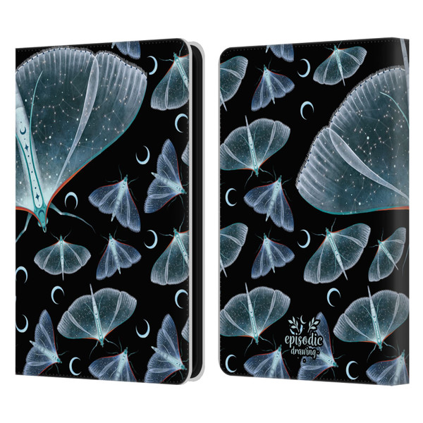 Episodic Drawing Moth Patterns Translucent Leather Book Wallet Case Cover For Amazon Kindle 11th Gen (2024)