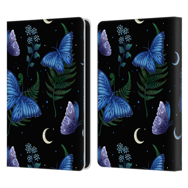 Episodic Drawing Pattern Blue Morpho Butterfly Leather Book Wallet Case Cover For Amazon Kindle 11th Gen (2024)