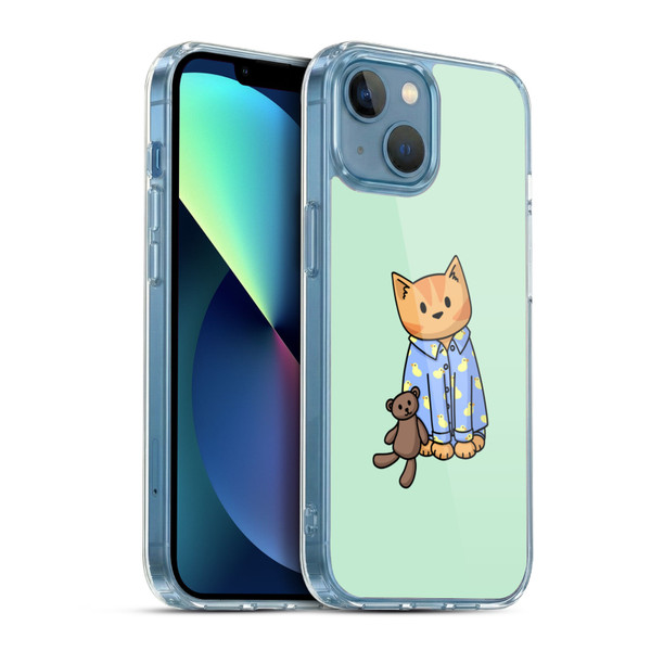 Beth Wilson Doodle Cats 2 Bedtime Pyjama Soft Gel Case for Apple iPhone 13 Mini & MagSafe