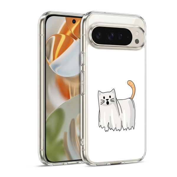Beth Wilson Doodle Cats 2 Halloween Ghost Soft Gel Case for Google Pixel 9 / Pixel 9 Pro