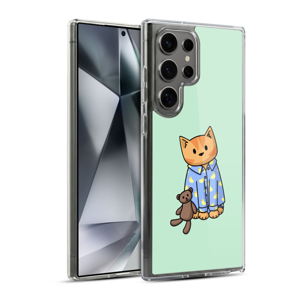 Beth Wilson Doodle Cats 2 Bedtime Pyjama Soft Gel Case for Samsung Galaxy S24 Ultra 5G & MagSafe