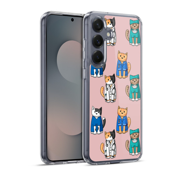 Beth Wilson Doodle Cats 2 Professionals Soft Gel Case for Samsung Galaxy S25+ & MagSafe