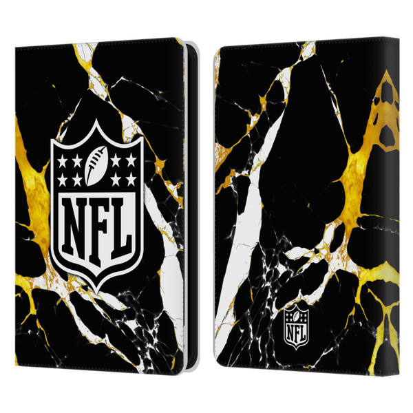 NFL Shield Marble Leather Book Wallet Case Cover For Amazon Kindle 11th Gen (2024)
