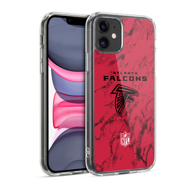 NFL Atlanta Falcons Graphics Coloured Marble Soft Gel Case for Apple iPhone 11
