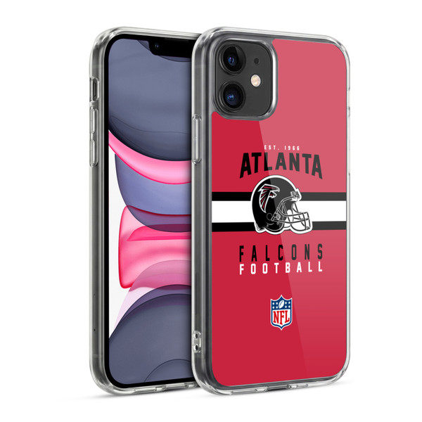 NFL Atlanta Falcons Graphics Helmet Typography Soft Gel Case for Apple iPhone 11