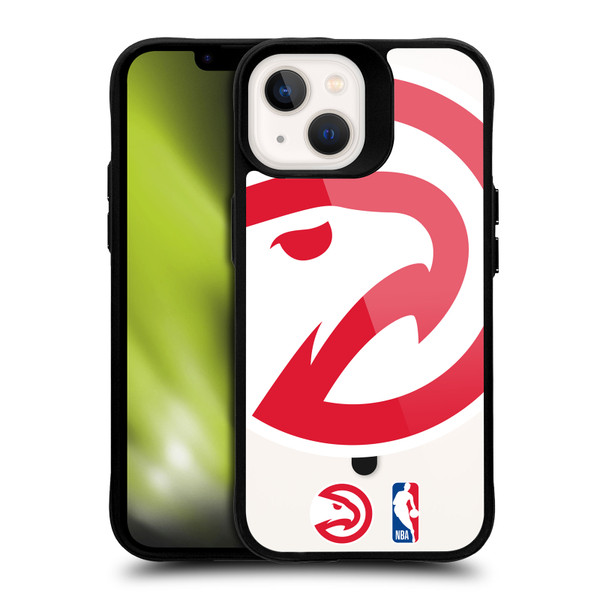 NBA Atlanta Hawks Logo Oversized Hawk BLACK SHOCKPROOF BUMPER CASE COMPATIBLE WITH Apple iPhone 13 & MAGSAFE