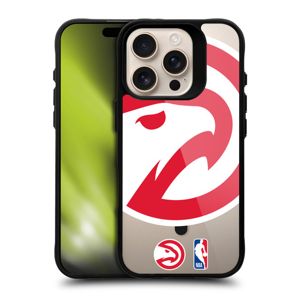 NBA Atlanta Hawks Logo Oversized Hawk BLACK SHOCKPROOF BUMPER CASE COMPATIBLE WITH Apple iPhone 16 Pro & MAGSAFE