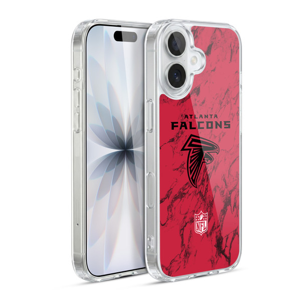 NFL Atlanta Falcons Graphics Coloured Marble Soft Gel Case for Apple iPhone 17