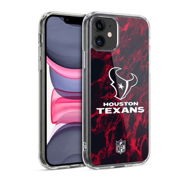 NFL Houston Texans Graphics Coloured Marble Soft Gel Case for Apple iPhone 11
