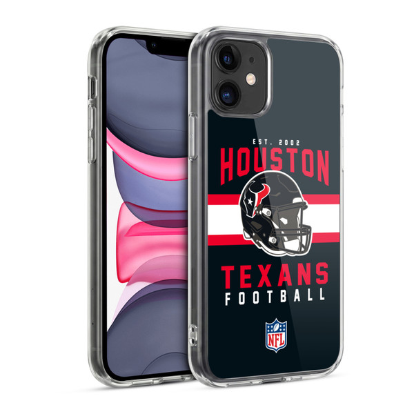 NFL Houston Texans Graphics Helmet Typography Soft Gel Case for Apple iPhone 11