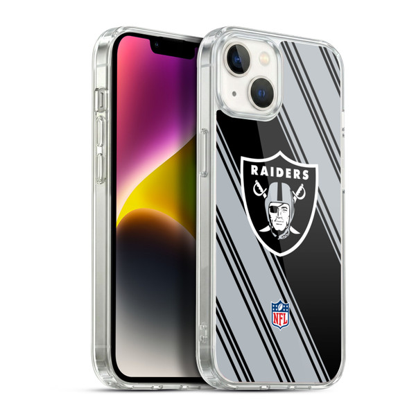 NFL Las Vegas Raiders Artwork Stripes Soft Gel Case for Apple iPhone 14 Plus & MagSafe