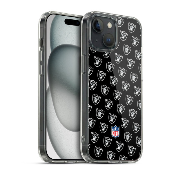 NFL Las Vegas Raiders Artwork Patterns Soft Gel Case for Apple iPhone 15 & MagSafe