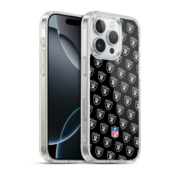 NFL Las Vegas Raiders Artwork Patterns Soft Gel Case for Apple iPhone 16 Pro & MagSafe