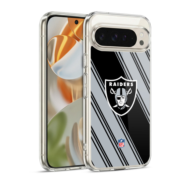 NFL Las Vegas Raiders Artwork Stripes Soft Gel Case for Google Pixel 9 / Pixel 9 Pro