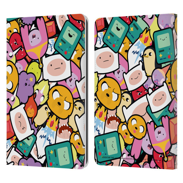 Adventure Time Graphics Pattern Leather Book Wallet Case Cover For Amazon Kindle Paperwhite 1 / 2 / 3