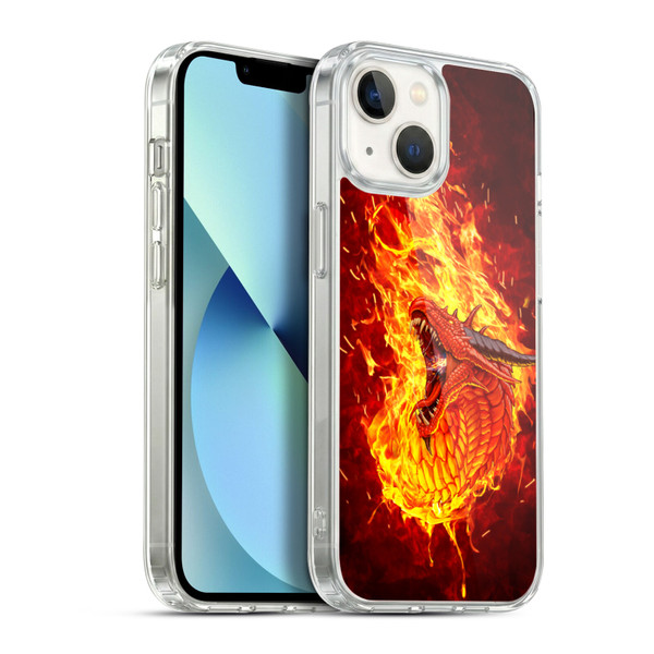 Christos Karapanos Mythical Through The Flames Soft Gel Case for Apple iPhone 13