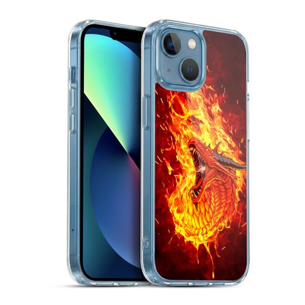 Christos Karapanos Mythical Through The Flames Soft Gel Case for Apple iPhone 13 Mini & MagSafe