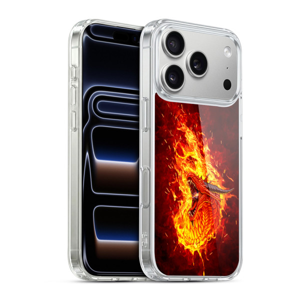 Christos Karapanos Mythical Through The Flames Soft Gel Case for Apple iPhone 17 Pro