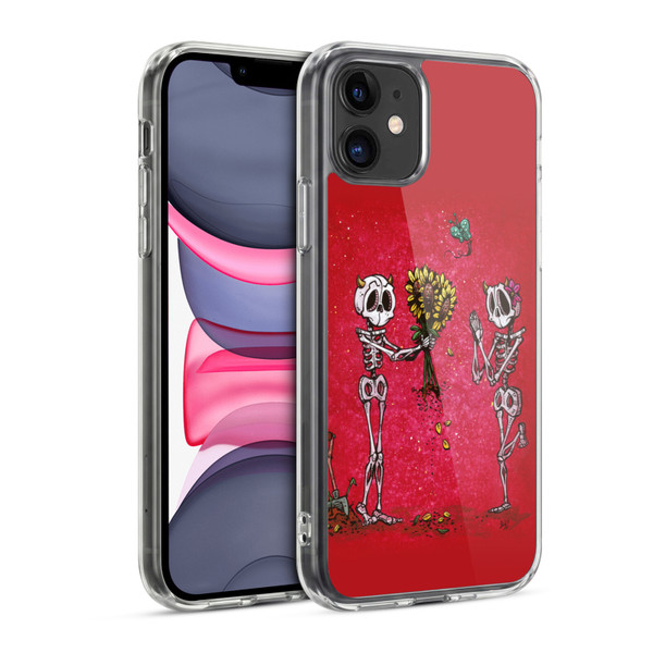 David Lozeau Skeleton Grunge Sunflower Soft Gel Case for Apple iPhone 11