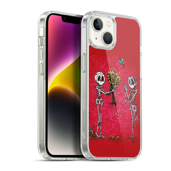 David Lozeau Skeleton Grunge Sunflower Soft Gel Case for Apple iPhone 14 Plus & MagSafe