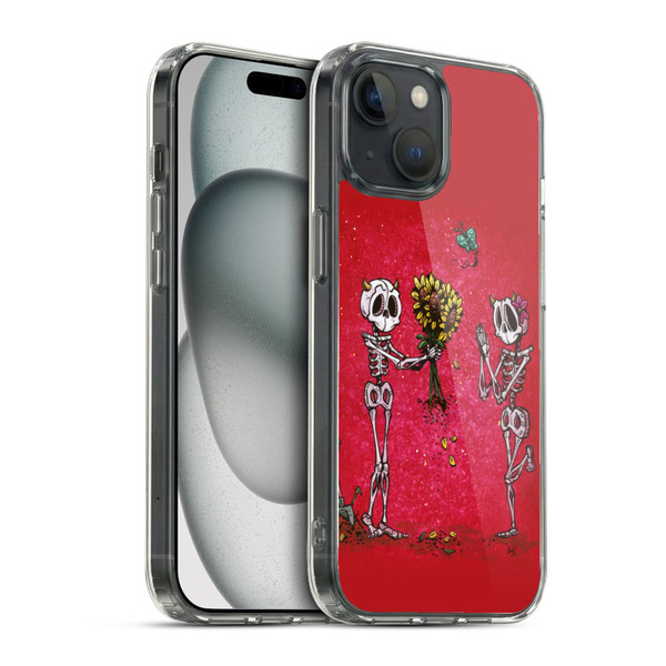 David Lozeau Skeleton Grunge Sunflower Soft Gel Case for Apple iPhone 15 & MagSafe