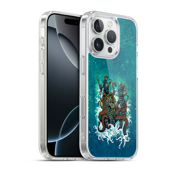 David Lozeau Skeleton Grunge Neptune Nautical Soft Gel Case for Apple iPhone 16 Pro & MagSafe