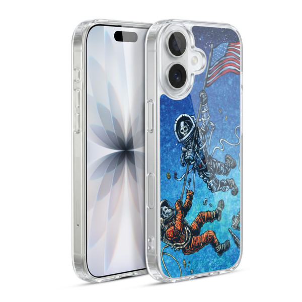 David Lozeau Skeleton Grunge Astronaut Battle Soft Gel Case for Apple iPhone 17