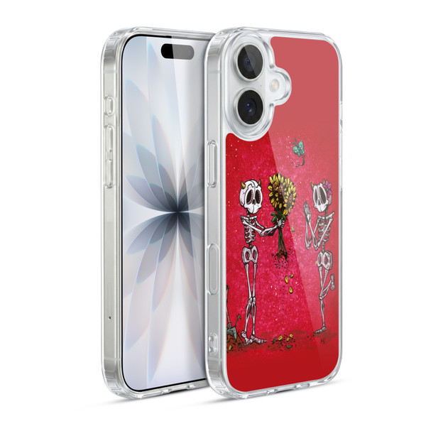 David Lozeau Skeleton Grunge Sunflower Soft Gel Case for Apple iPhone 17